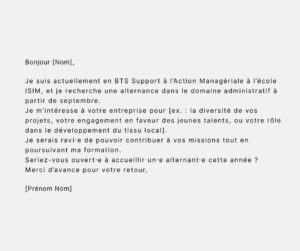 Exemple de message pour un mail LinkedIn